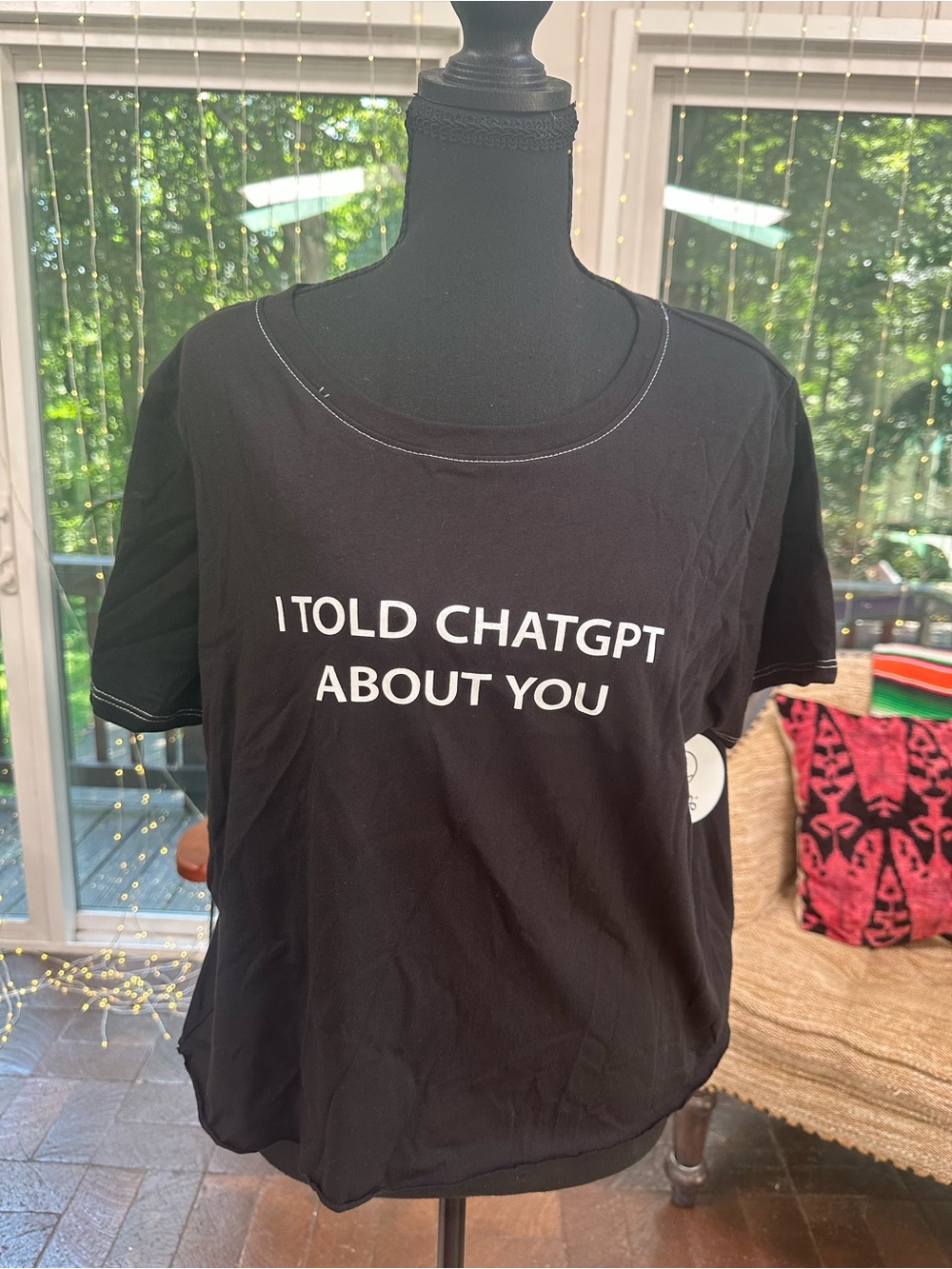 Black Graphic Tee - I TOLD CHATGPT ABOUT YOU